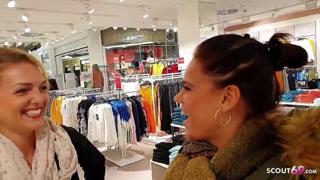 Two lustful Frauen get naughty😈 in a German changing room