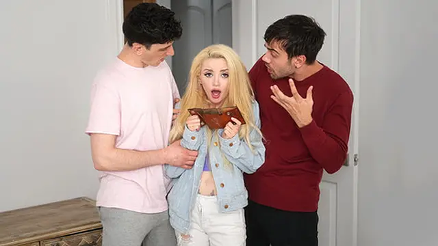 Stepbrothers fill Lola Fae�s tight butt with fat cocks in rough anal threesome