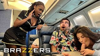 Lucky Shares Intimate Moments with Flight Attendant Hazel Grace, Joined by LaSirena69 for a Steamy Threesome – BRAZZERS