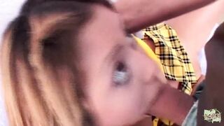Rough threesome ravaging blonde nympho with dual penetration and messy abandon