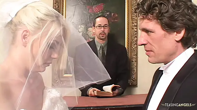 Surprised Bride Tied Up Gets Dual Penetration