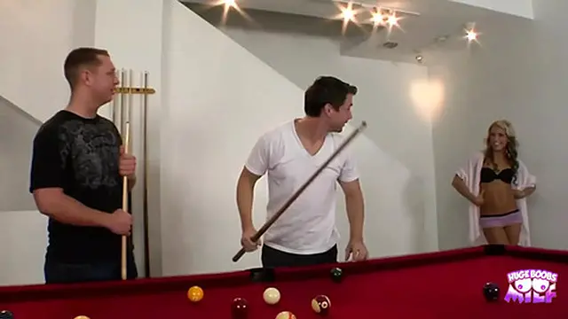 Two guys fondled this skinny blonde after pool &mdash;  then jacked her face