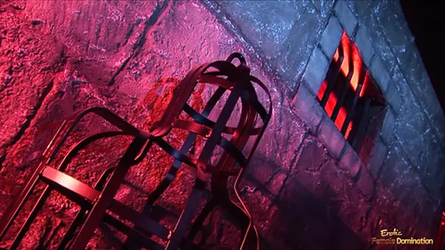 Blonde MILF Tied Her Boy Toy in the Basement