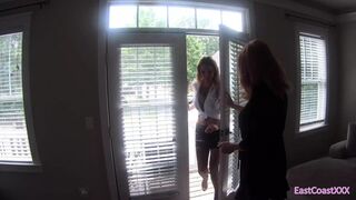 Two randy roomies get down with a horny🥵 neighbor for a wild three-way party