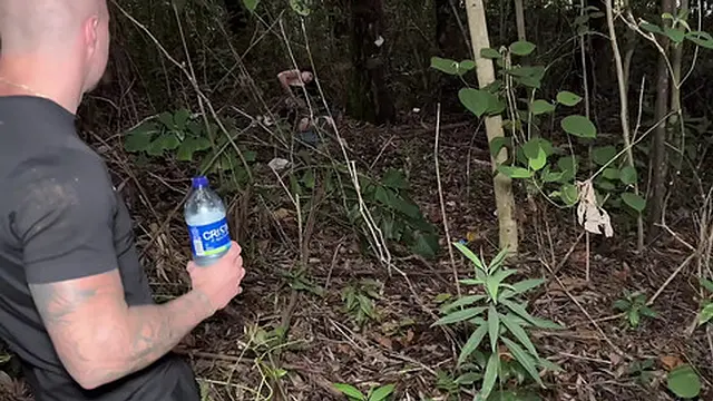 Outdoor trio with brunette beauty Yennifer Chacon and Raul Bud