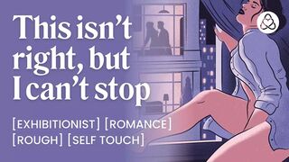Double-fisted DP while next-door neighbors' raunchy sex show unfolds outside