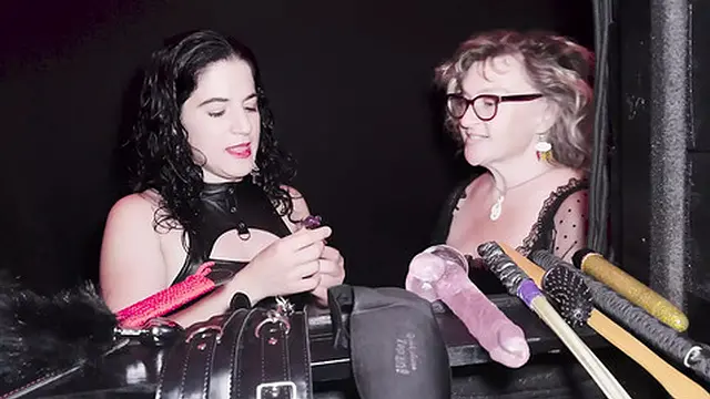 Two Femdoms Gently Discipline a Submissive - A Sweet Training Session