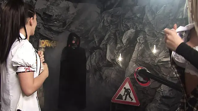 Two Schoolgirls Fuck A Masked Man