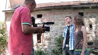 In Garden: Big Dick🍆 Sucked, Pussy🌮️ Filled Threesome