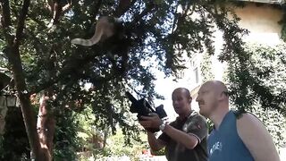 Blonde Beauty Threesome Garden Fuck Cum In Mouth