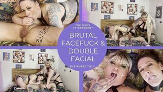 Bear Husband Devours BBW Wife's Face, Dumps Double Facials Roughly