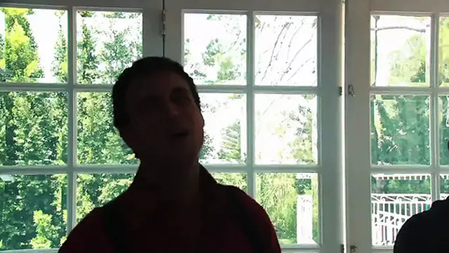 Busty Brunette Dylan Ryder Aggressively Throat Fucked and Passed Between Two Guys