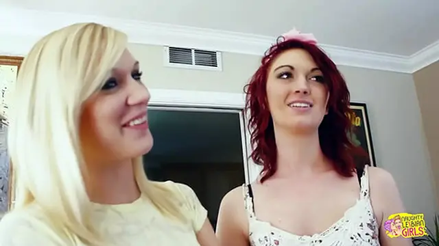 Charming pals explore a thrilling lesbian tryst