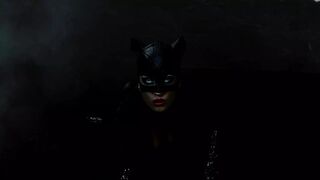 Katwoman Gets Her Pussy and Mouth Stuffed in Wild Prison Threesome