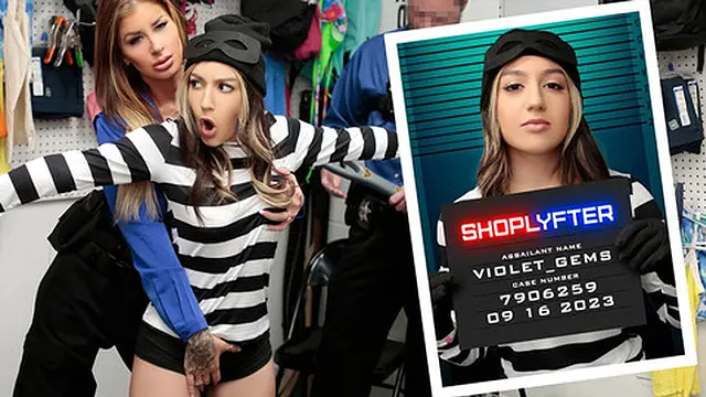 Violet Gems Gets Caught Shoplifting In The Mall While Wearing A Thief Costume - Shoplyfter