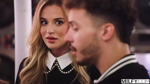 Sweet teacher Sarah guides young couple through passionate intimacy