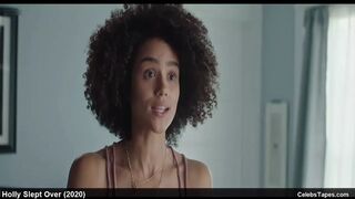 Britt Lower & Nathalie Emmanuel Sexy and threesome sex scene
