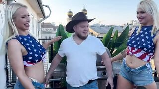 Hunk Mr  Texas Drills Blonde Sluts Greta Foss & Vera Jarw's Holes Raw!
