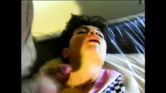 A seductive maid welcomes two men′s large dicks with bold confidence