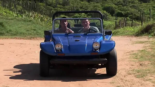 Stunning beach babe double penetrated and jizzed in mouth