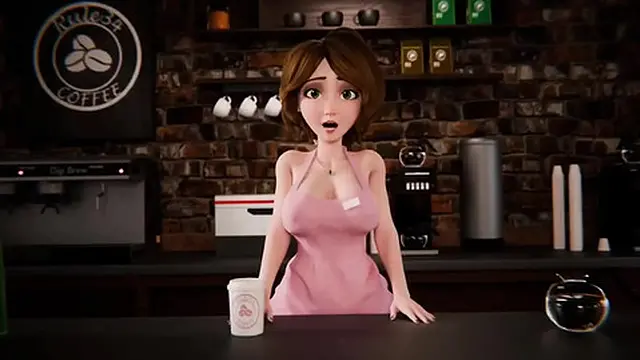 hunk Ben′s Three-Way On The Table (Cartoon)