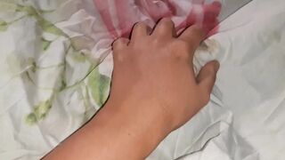 I Looked Under the Blanket and There Was My Neighbor Licking Pussy and My Girlfriend Watching and Masturbate, surprise Threesome