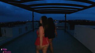 Threesome at the rooftop of our villa