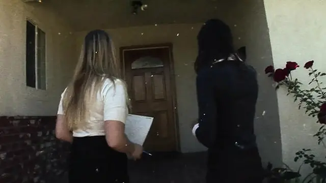 Aurora Snow and Amber Rayne suck a huge black cock