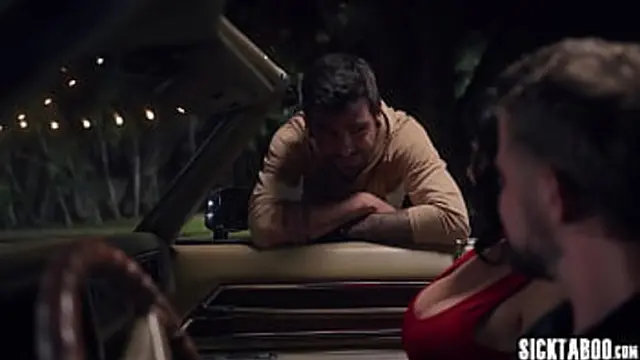 Sexy big ass MILF Little Puck swallowed huge dick and enjoyed hardcore threesome sex with stranger and her boyfriend