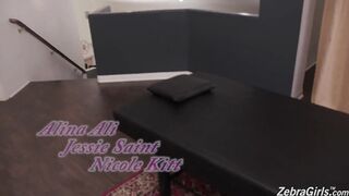 Alina Ali, Jessie Saint and Nicole Kitt have lesbain sex