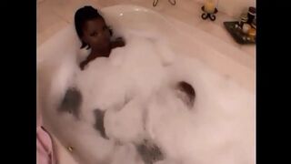 Young Black Girl with Small Tits Ass Fucked and Cumshot in Mouth by Two Big Cocks