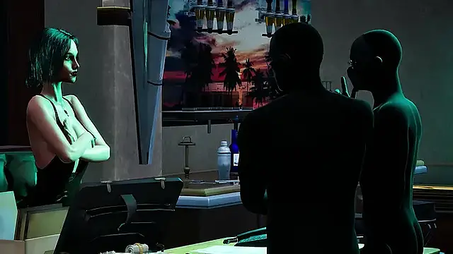 HORNY NIGHTCLUB WHORE TRY THREESOME WITH TWO GUYS